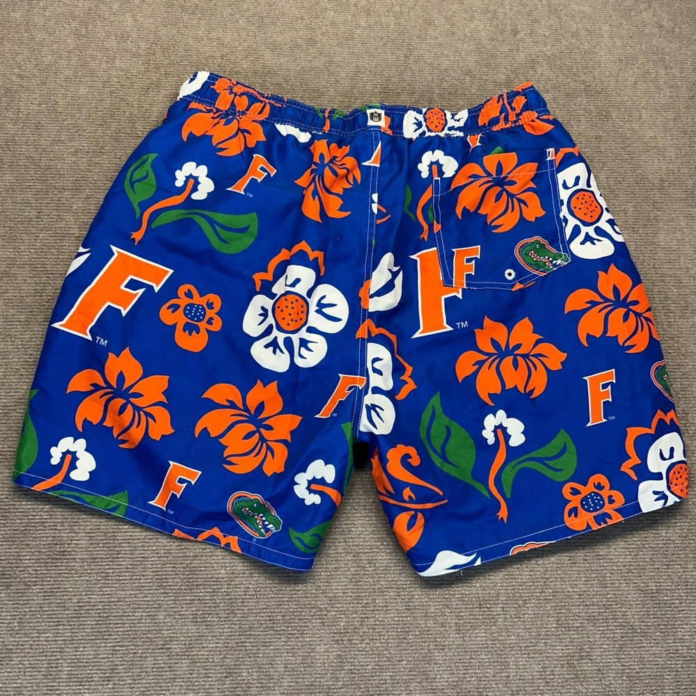 Florida Gators Swim Trunk Short Mens XL Lined Floral Volley AOP Wes and Willy 5" - Picture 11 of 12